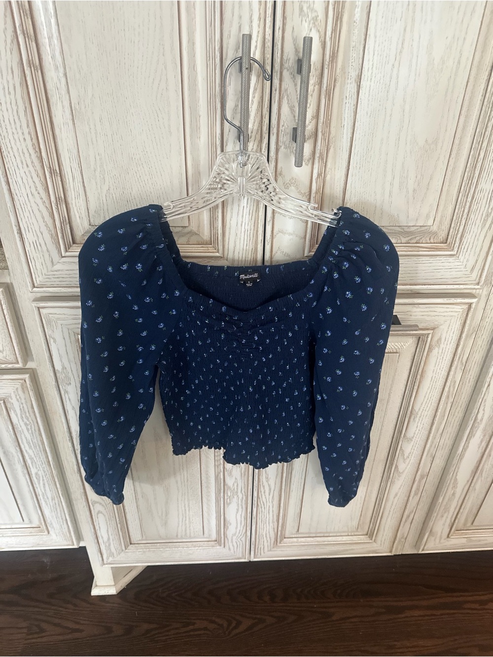 Madewell Lucille Balloon Sleeve Smocked Top